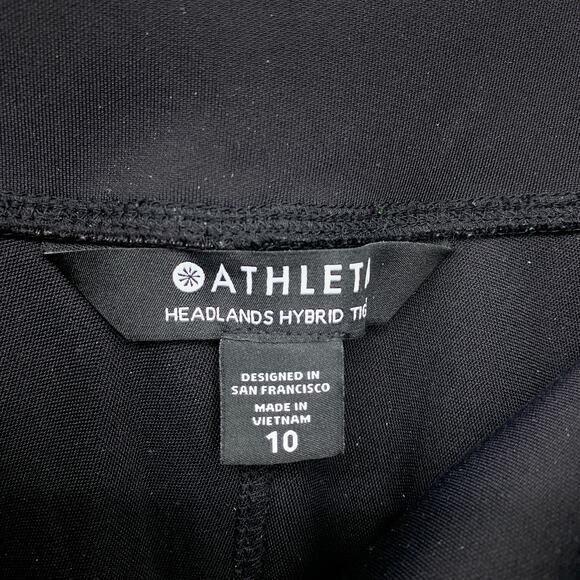 Athleta Headlands Hybrid Tight Womens Size 10 Black Zip Pockets Zip Back Ankles - Picture 5 of 6